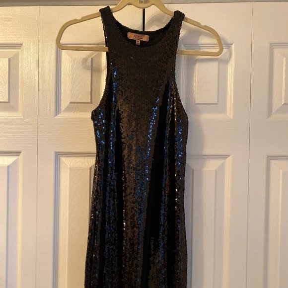 Bershka Black Sequin Mini Dress Size M - Picture 1 of 2